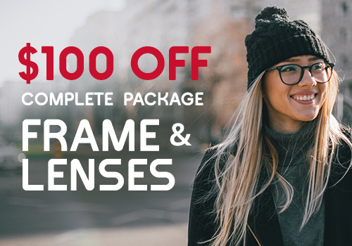 Save on designer eyewear with this package deal Discount designer frame and lens package in the Chicago area