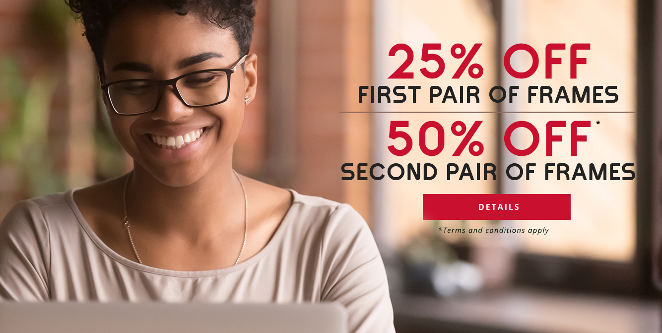 25% OFF first pair, 50% OFF second pair